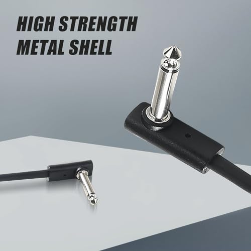 pegcabac Flat Patch Cables for Guitar Effect Pedal 12 Inch Save Space Clear Sound 1/4