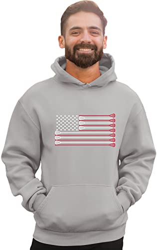 Go All Out X-Large Oxford Mens Lacrosse USA Flag Lax Sweatshirt Hoodie