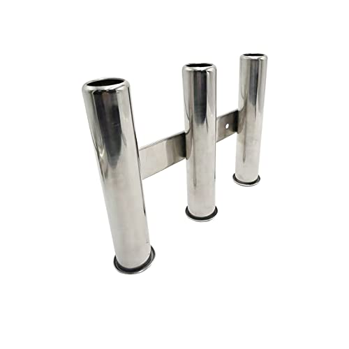 Manifish-Made 3 Rod Fishing Rod Holder for Boat, Stainless Steel Wall Mounted 3 Rod Rack, Side Mounted Fishing Pole Holders (3)