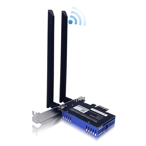 Carte WiFi 7 PCIe 4.0 Elfcam Intel BE200 pour PC de bureau Windows et Linux