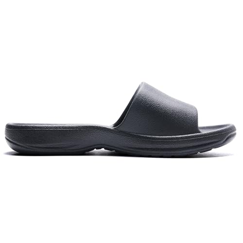 VIVASUN Slides for Women with Arch Support Beach Slides Waterproof Shower Rubber Slide for Indoor and Outdoor,Black — view 4