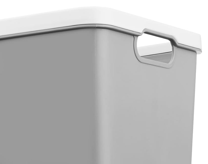 Whitmor 6-Pack Plastic Storage Bin, Stackable Pantry Organizer Bins, Gray