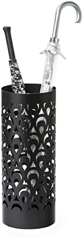 Mango Steam Tall Round Umbrella Holder 21.75 Inches Tall (Peacock Black)