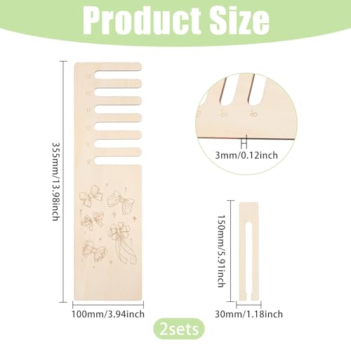 FREEBLOSS 2 Satz Bandmessbrett Holzkranzherstellungswerkzeug 2 Größen Holzschleifenmacher Für Haaranstecker DIY Bastel Und Partydekorationen