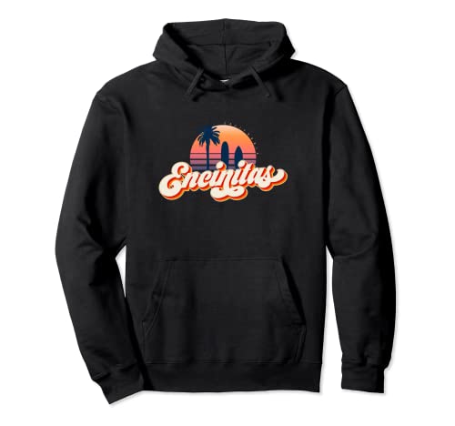 Retro Encinitas Merch 70s California Souvenir Sunset Surf Sudadera con Capucha