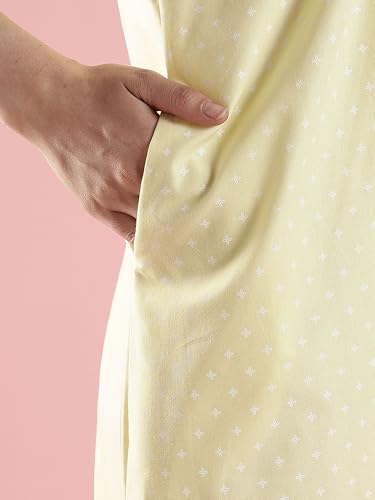 Image of 9shines Label Cotton Sleeveless Nighty | All Over Print Maxi Night wear for Women | Full Length Night Gown Night Dress for Women Stylish (Cotton Sleeveless 25)