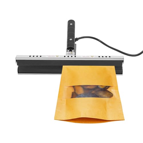 12Inch Heat Crimp Sealer Bag Crimper, 250W 110V Portable Hand Held Heat Crimper Sealer, 7 Gears Adjust Temperature Control Aluminum Foil Bags, Kraft Paper Bags, Folded Edge Bags, Thick Plastic Bag