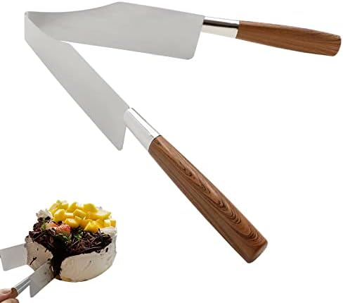 CHQLPBF Wedding Cake Knife and Server, Cake Cutter or Cake Cutting Set for Wedding, Cake Knife, Pie Server or Cake Server With Imitation wood grain handle