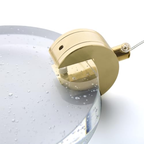 Luminária Pendente Disco Cristal C/Bolhas Dourado Led 8111