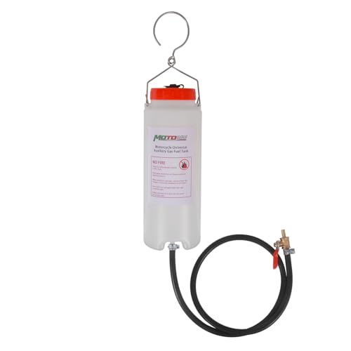 MOTO4U Hilfsgas-Kraftstofftank, universelles Motorrad-Gastank-Reparaturwerkzeug-Set, Gasbehälter, Hilfskraftstofftank, 1000 ml, mit Kraftstoffschlauch und Absperrventil.