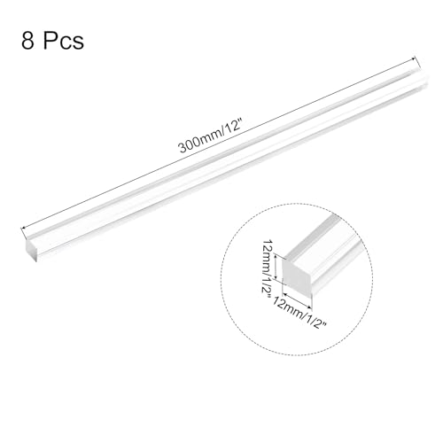 Image of MECCANIXITY 8pcs Acrylic Square Rods 1 /2 inch x 12 inch Clear Acrylic Dowel Rods Sticks Acrylic Plastic Sticks Strip for DIY Crafts Lighting Gardening Decorations - 12mm x 300mm