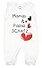 TupTam Unisex Baby Strampler mit Spruch I love Mum and Dad, Farbe: Weiß - Mamas Papas Schatz, Größe: 68