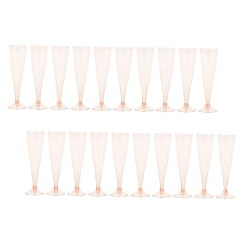 Abaodam 20個 プラスチック製透明シャンパングラス 軽量使い捨てパーティーカップ 高脚デザイン 安定構造 ワインやカクテル対応 ホームパー