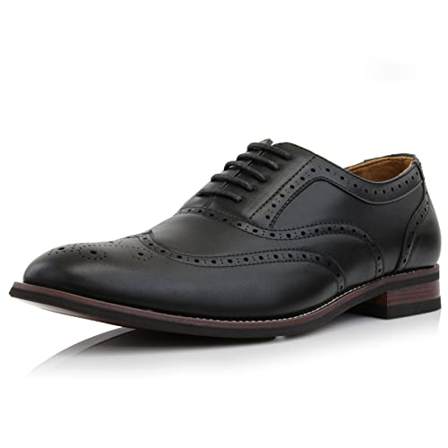 Image of Ferro Aldo Men's Wingtip Oxford Dress Shoes | Classic Brogue & Two-Tone Spectator Styles | Formal Wedding Business Party Shoe