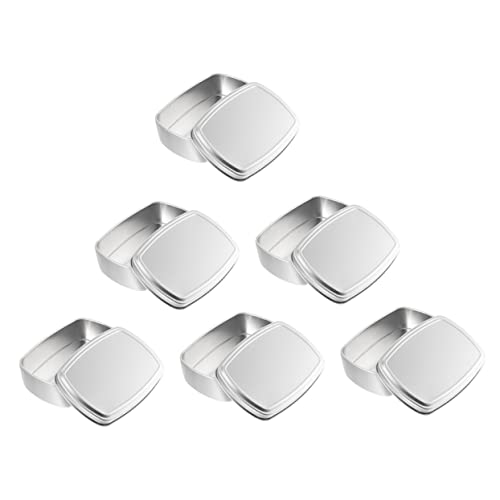 SHINEOFI 6 Cajas Cuadradas De Aluminio Para Dulces Rellenables Para Almacenar Jabón Dulces Y Dulces