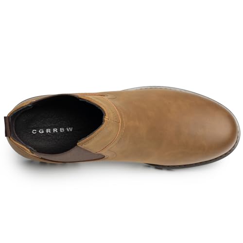 Image of CGRRBW Men's Chelsea Boots Suede Leather Casual Cowboy Boots for Men