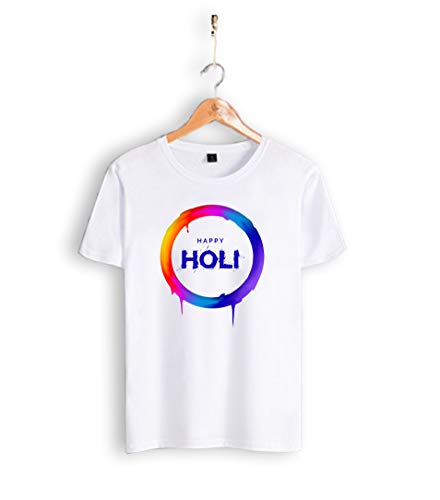 Image of DECOR PRODUCTION Men's /Women's Regular Fit -Colourful - Holi Tshirt Shirt for Men /Women Printed Round Neck Tshirt(Size-Large,pt4)