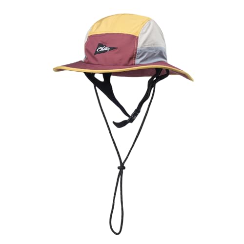 Image of Color-Blocked Fisherman Style Sun Hat for Outdoor Camping, Surfing & Vacations - Wide Brim, UV Protective, Anti-Slip