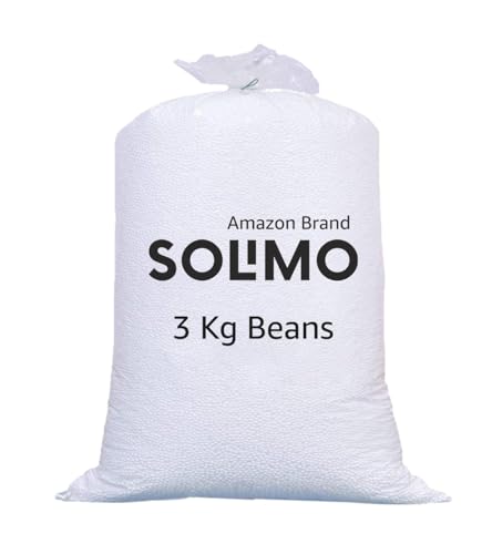 Image of Amazon Brand - Solimo Bean Bag Refill Pack 3 KG for Bean Bag, Sofa, Pouffes | High Density Beans Fillers for Bean Bags | (White)