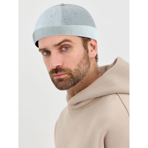 Image of Glamorstar Brimless Dome Hats for Women Men Sailor Beanie Cap Vintage Docker Hat