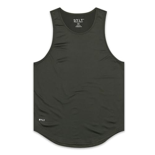 BYLT Performance Drop-Cut Men's Tank Shirt – Athletic Drop Cut Sleeveless Top – Moisture Wicking, Quick-Dry, Tapered Fit