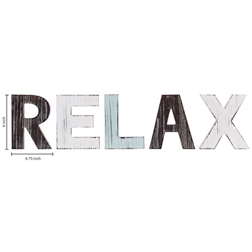 Mygift Rustic Wood Mantle Cutout Relax Letter Sign Living Room Decor #TOP3
