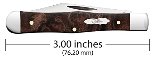 Case Knives xx Brown Maple Burl Wood Swell Center Jack Stainless 64061 Pocket Knife