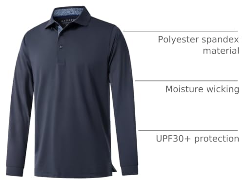 Image of Mens Polo Shirts Short and Long Sleeve Casual Solid Stylish Dry Fit Performance Designed Collared Golf Polo Shirts for Men