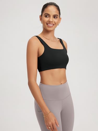 ODODOS Square Neck Sports Bra for Women Wirefree Non Padded Yoga Tank Workout Crop Tops3