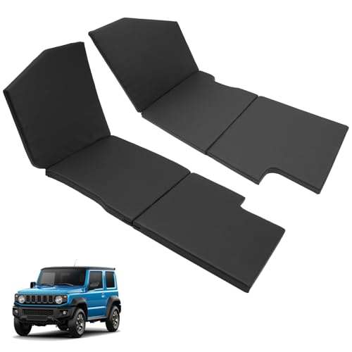 GIMUYA スズキ ジムニー JB64 JB74 車中泊マット 折りたたみ式 ベッドキット 段差解消 快適睡眠 軽量 防水 ジムニーシエラ AT車 MT車 専用 設計 仮眠 防災 PVC+高密度ウレタン 運転席用&助手席用 ブラック 2PCS