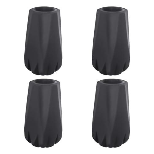 4 Fundas Prismáticas para Pies, Accesorios para Bastones de Trekking, Protectores Antideslizantes de Punta, Topes de Goma para Marcha Nórdica y Caminar