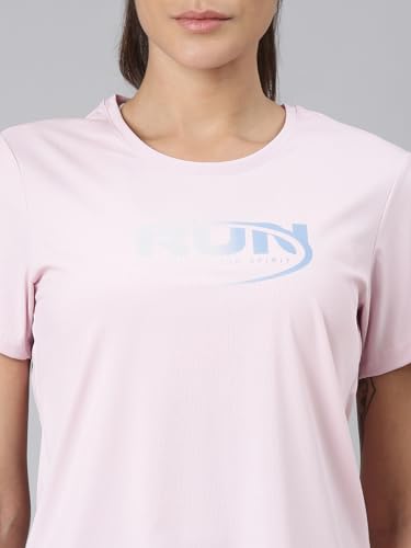 Image of XTEP Comfort Technology (3 Dimensional Shape - Keeps The Cloths Straight), Running Series, Short Sleeve, Slim Fit, Polyamide & Elastane, Twill Weave, Slim Fit Running T-Shirt Women (Light Pink)