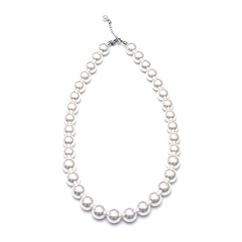 Pearl Necklace for Girls (White) Ecofriendly Synthetic-resin