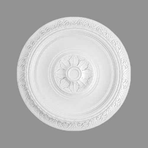 PROVISTON | Rosace en stuc | Diamètre: 400 mm | Polystyrène | Blanc | Montage facile | Rosace de plafond | Décoration murale