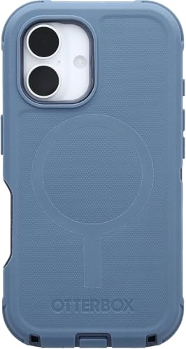 Coque iPhone 16 OtterBox Defender MagSafe bleu layette antichoc avec clip