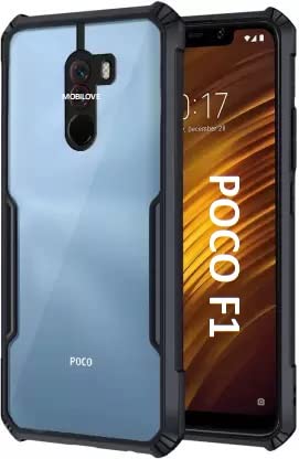 MOBILOVE Back Cover for Poco F1 | Four Corner Hybrid Soft PC Anti Clear Gel TPU Bumper Case [Anti-Slip] [Shock Proof] [Scratch Resistant] (Black) (B0B1QCMTRT) Amazon Price History, Amazon Price Tracker
