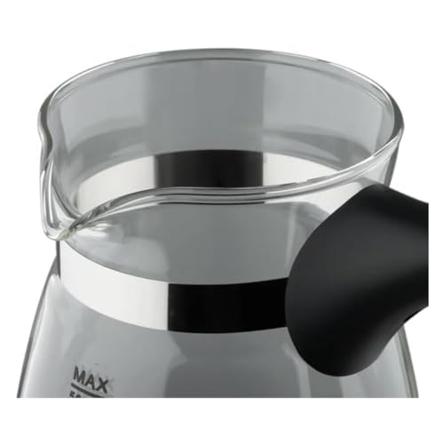 Image of Electric Turkish Coffee Maker and Kettle, Glass Pot with Handle, 500ml Capacity, Black and Clear 600W, Multi-Purpose for Coffee, Tea and Milk