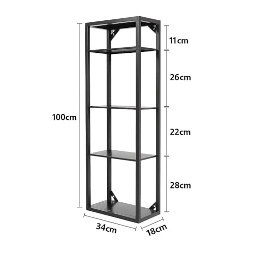 Image of MILAD SAIFIX Wall Shelf 5 Tier Wall Mount Condiment Storage Rack Floating Shelves | Storage Holder | Display Organizer | Wall Shelves (36L*18W*101H cm)
