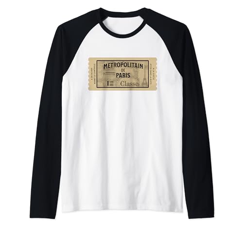 Paris Paris métro métropolitain vintage Ticket 1ère classe Manche Raglan