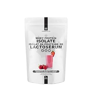 Canadian Protein 100% Whey Isolate 27g of Protein | 1 kg of Strawberry Milkshake Flavoured Low Carb Keto Friendly Workout Recovery Drink | Protein Powder Rich in BCAA Amino Acids