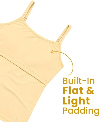 Image of Lily Chic Padded Camisole for Girls, Cotton Puberty Slip, Pack of 2