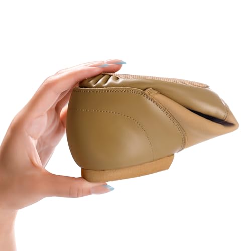 Unisex Jazz Shoe Leather Upper Women and Men's Slip-on Dance Shoes4