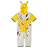 Sonic and Pokemon Kids Onesie Pajamas - Boys Short Sleeve Zip Up Hooded Blanket Sleeper, One Piece Costume...