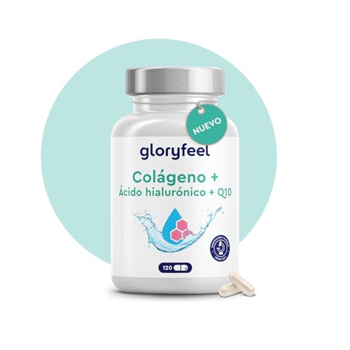 Colágeno con Magnesio y Ácido hialurónico + Q10, 120 Cápsulas - Con Zinc, Vitaminas A, C, D3 y B12 - Colageno Marino Hidrolizado - Articulaciones, Fuertes, Piel Tersa y Energía