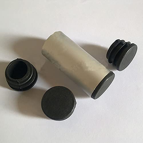 Image of Round Tubing Plug Cap 1-1 /10 Inch, 20Pcs Tubing End Cap Plastic Plugs Chair Glide Insert Finishing Plug, Black 28mm