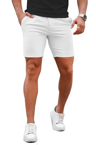 Image of GINGTTO Mens Slim Fit Shorts Stretch Tapered Leg Skinny Chinos 5 inch 7 inch