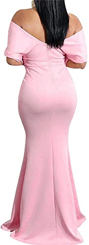 Womens Sexy Off Shoulder Formal Bodycon Fishtail Maxi Dress Evening Gown Cocktail Party Long Dress #TOP1