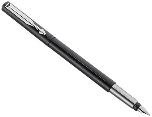 Parker 2055853 Vector Juego de pluma estilográfica, negro con cromo Compartir Ornamentales, trazo M, cinco cartuchos con tinta azul auswaschbarer