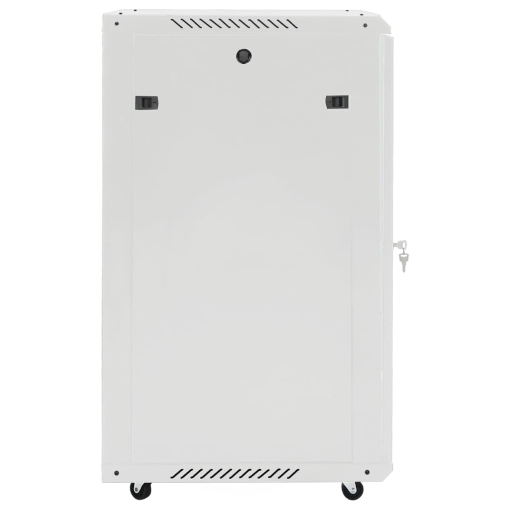 Armadio di rete 18U da 19 pollici, 60 x 60 x 100 cm, alloggiamento da parete, IP20, con porta di sicurezza in vetro