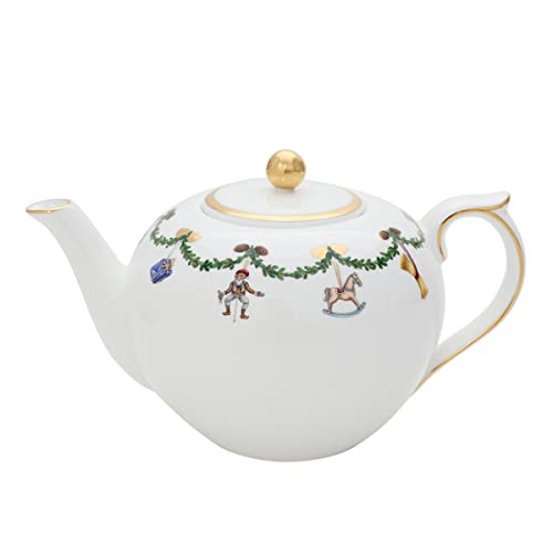 Royal Copenhagen Star Fluted Christmas 1016965 Tea Pot 48 oz.